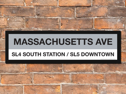 Boston MBTA SILVER LINE Framed Replica Station Signs