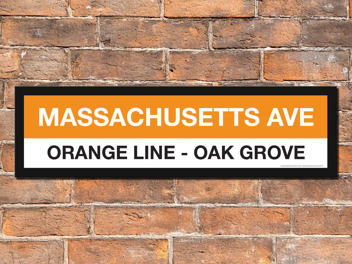 Boston MBTA ORANGE LINE Framed Replica Station Signs