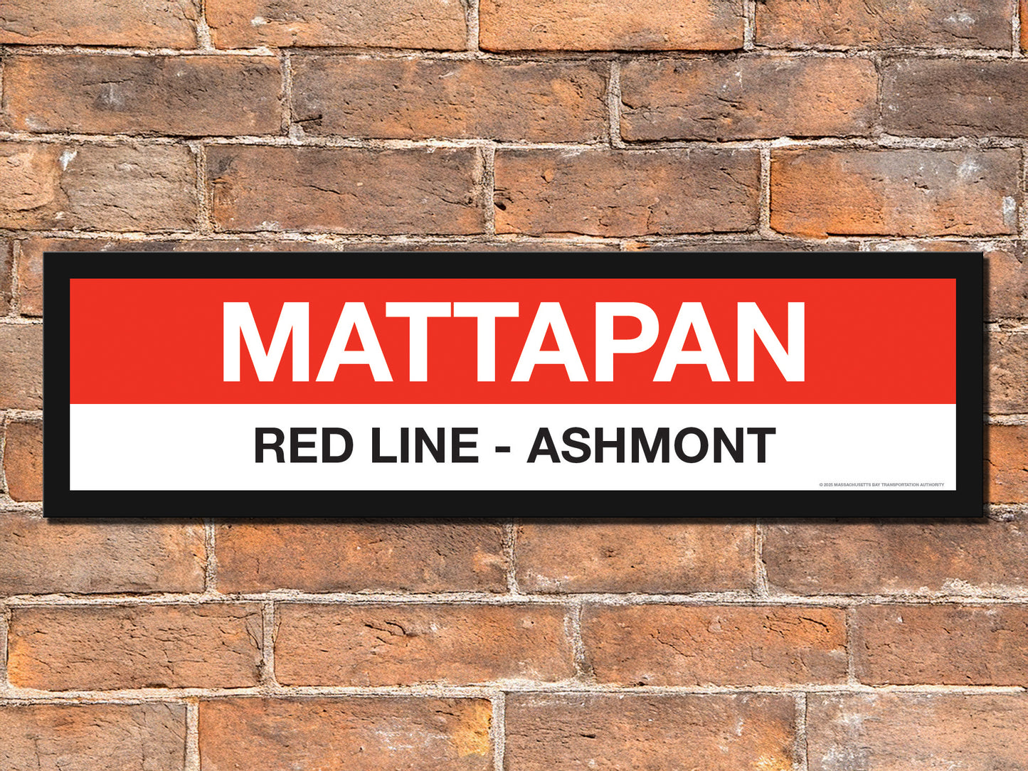 Boston MBTA RED LINE Framed Replica Station Signs