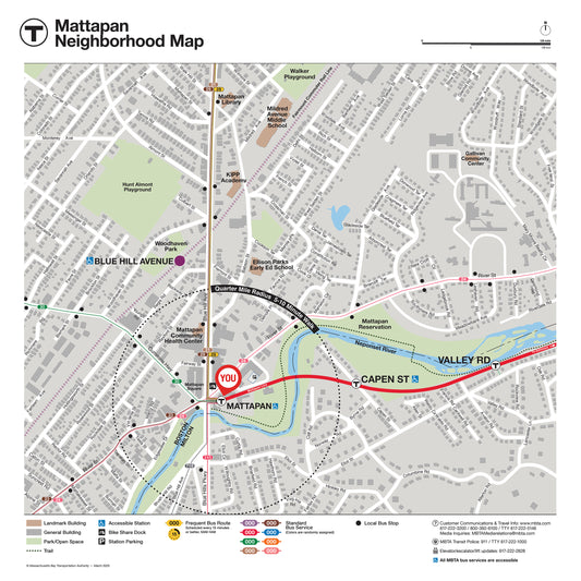 MBTA Mattapan Station Neighborhood Map (Mar. 2025)