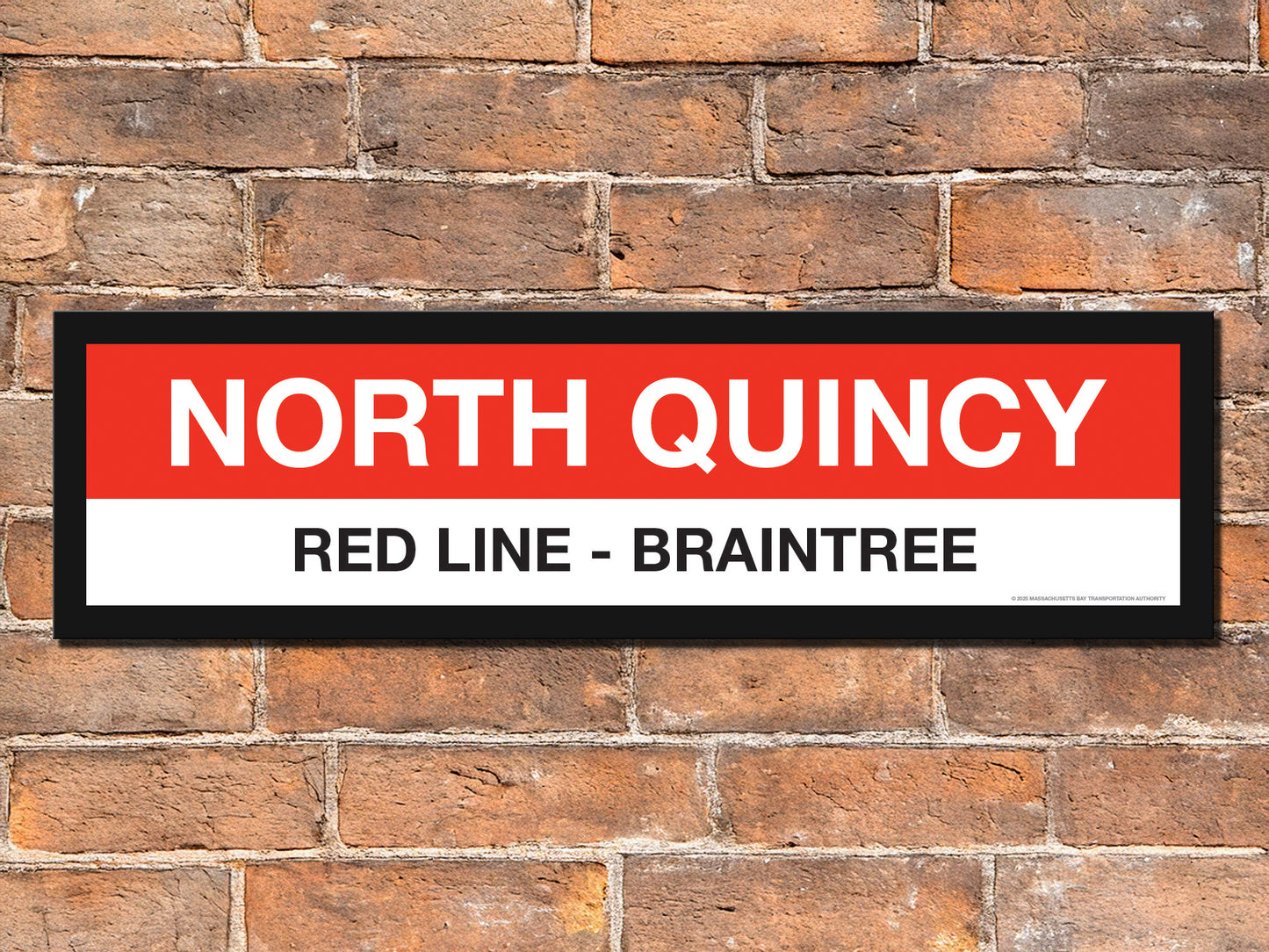 Boston MBTA RED LINE Framed Replica Station Signs