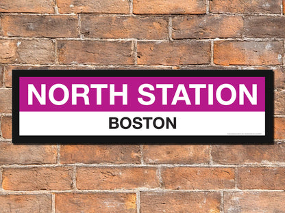 Boston MBTA Commuter Rail Framed Replica Station Signs