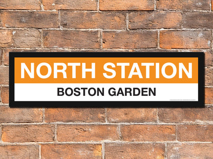 Boston MBTA ORANGE LINE Framed Replica Station Signs