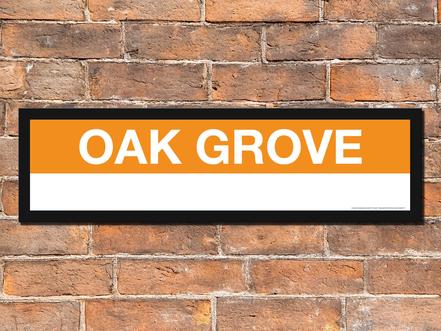 Boston MBTA ORANGE LINE Framed Replica Station Signs