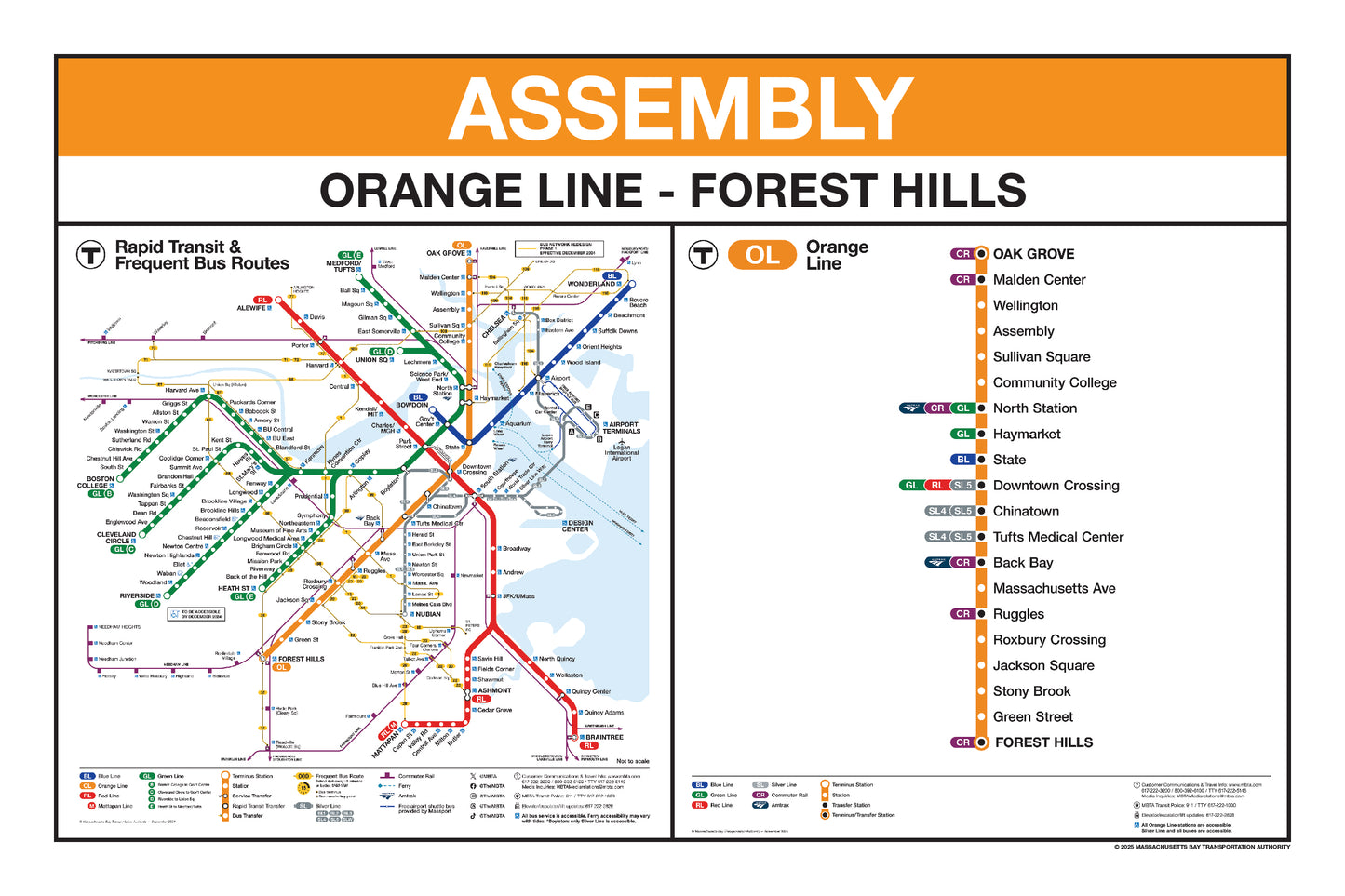 MBTA Orange Line Station Panel Prints (18"x24")