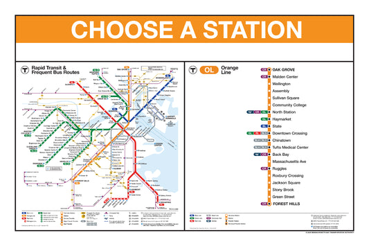 MBTA Orange Line Station Panel Prints (18"x24")