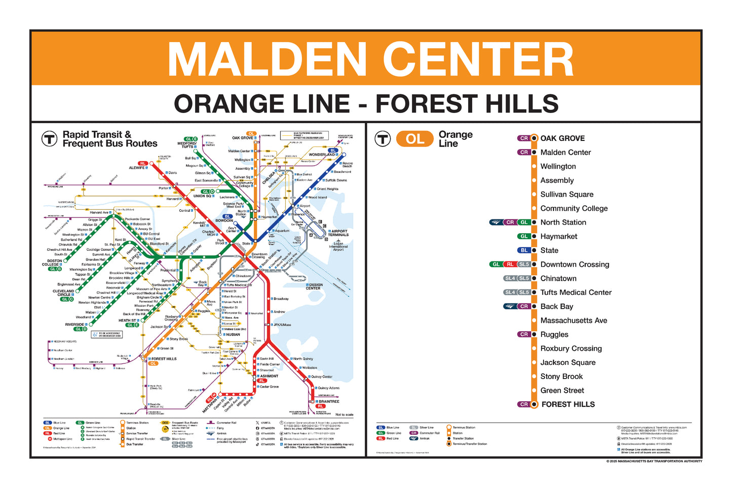MBTA Orange Line Station Panel Prints (18"x24")