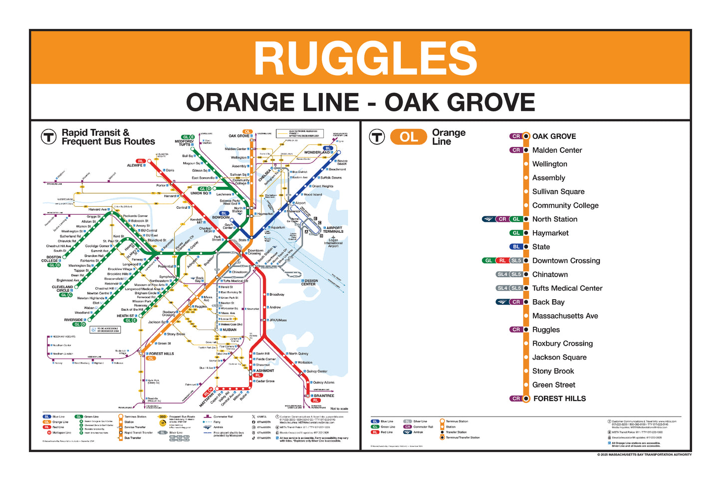 MBTA Orange Line Station Panel Prints (18"x24")
