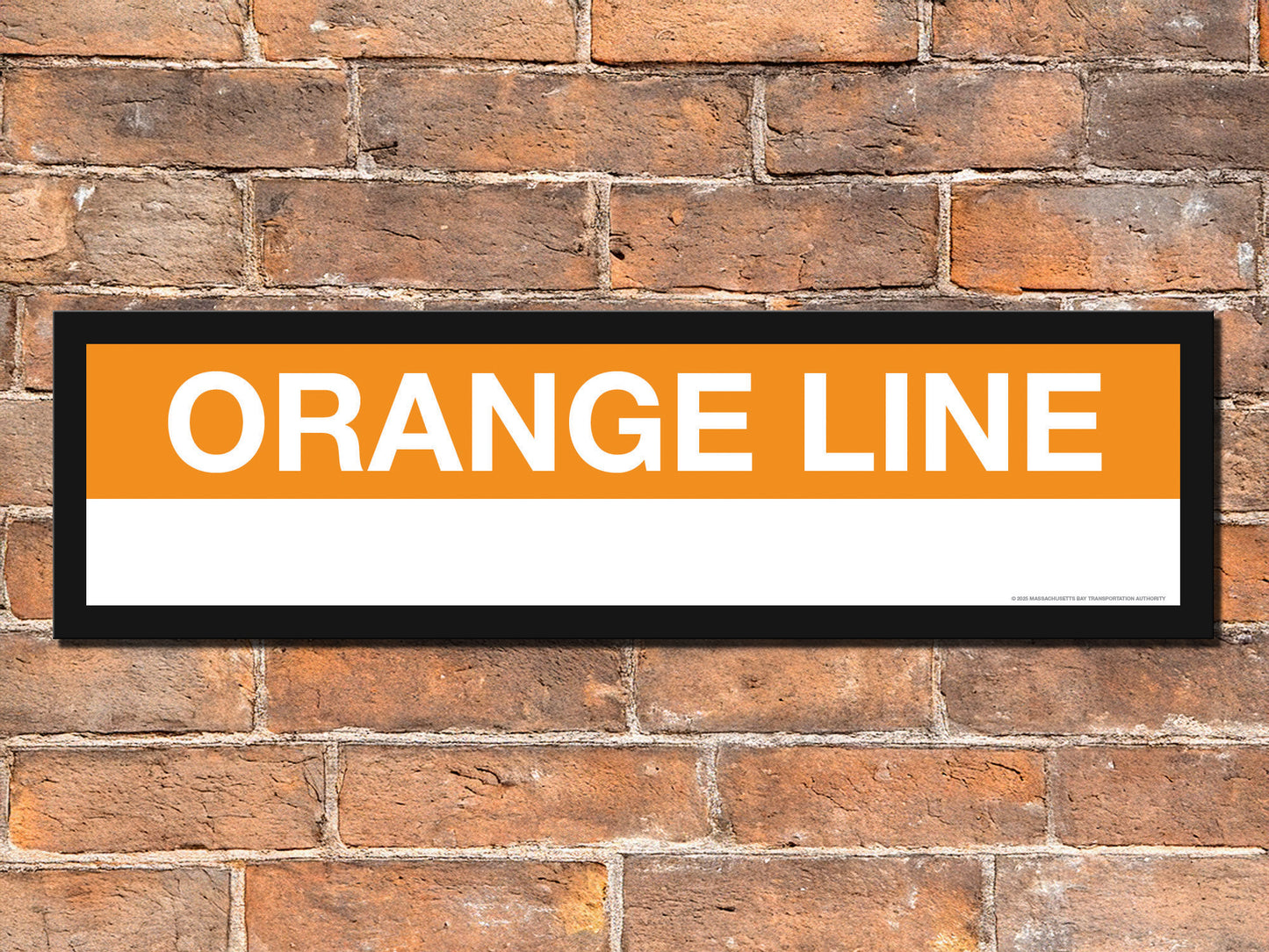 Boston MBTA ORANGE LINE Framed Replica Station Signs