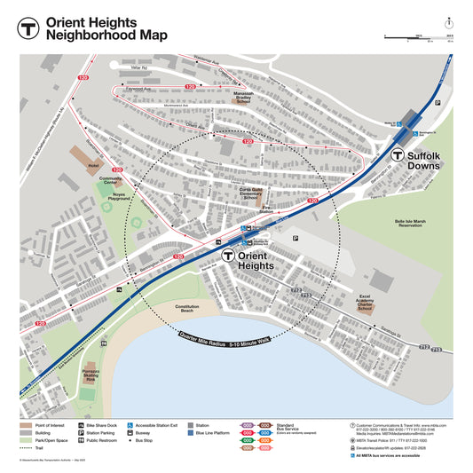 MBTA Orient Heights Station Neighborhood Map (May 2025)