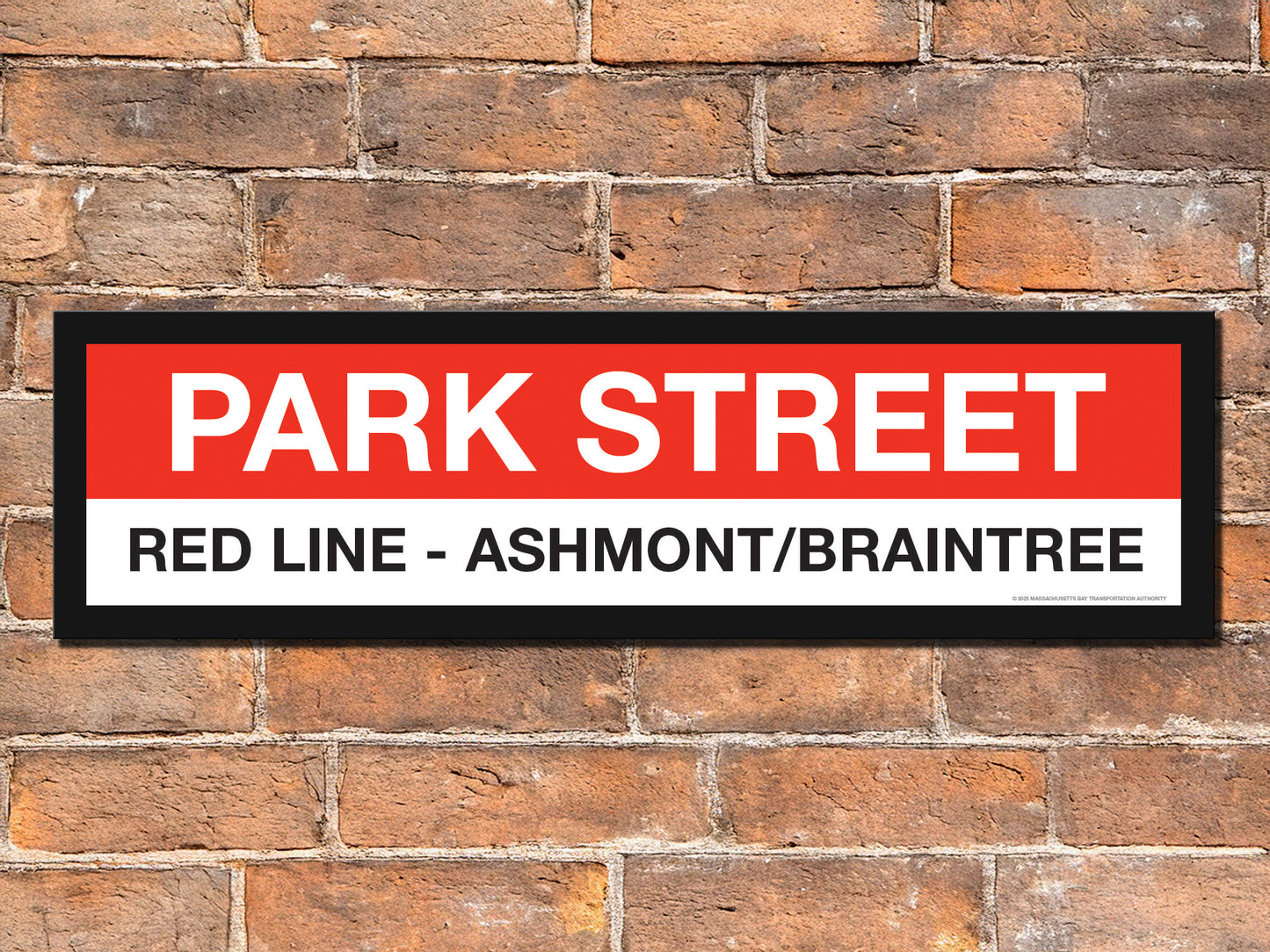 Boston MBTA RED LINE Framed Replica Station Signs