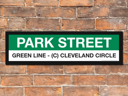 Boston MBTA GREEN LINE Framed Replica Station Signs