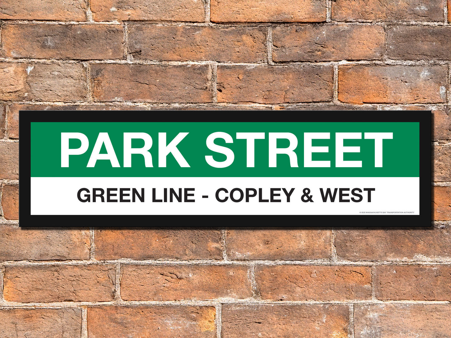 Boston MBTA GREEN LINE Framed Replica Station Signs