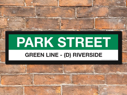 Boston MBTA GREEN LINE Framed Replica Station Signs