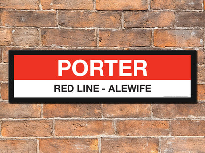 Boston MBTA RED LINE Framed Replica Station Signs