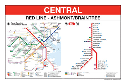 Boston MBTA Red Line Station Panel Prints (A-J)