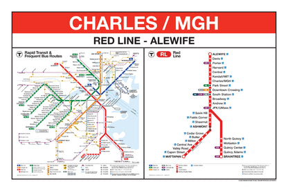 Boston MBTA Red Line Station Panel Prints (A-J)