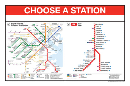 Boston MBTA Red Line Station Panel Prints (A-J)