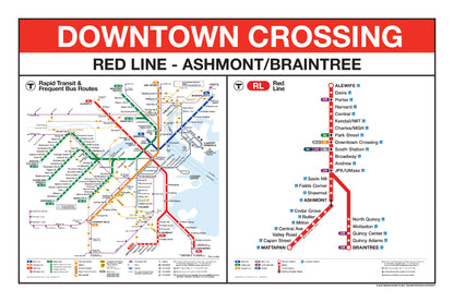 Boston MBTA Red Line Station Panel Prints (A-J)