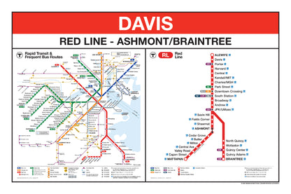 Boston MBTA Red Line Station Panel Prints (A-J)