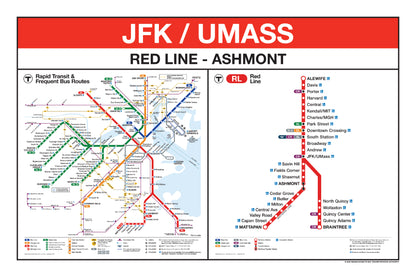 Boston MBTA Red Line Station Panel Prints (A-J)