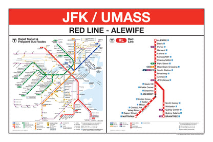 Boston MBTA Red Line Station Panel Prints (A-J)