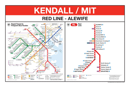 Boston MBTA Red Line Station Panel Prints (A-J)