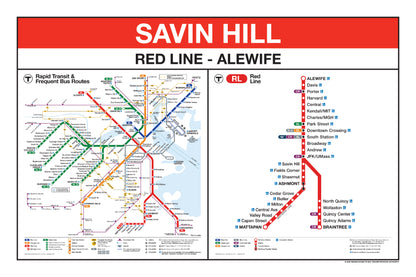 Boston MBTA Red Line Station Panel Prints (K-Z)
