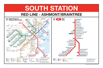 Boston MBTA Red Line Station Panel Prints (K-Z)