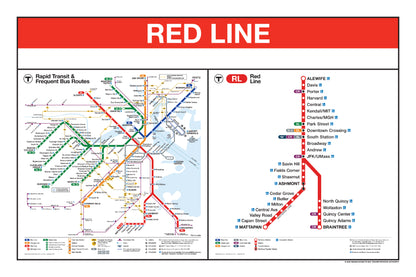 Boston MBTA Red Line Station Panel Prints (K-Z)