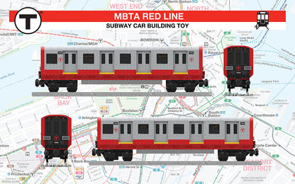 NEW! Boston MBTA Red Line Rapid Transit Subway Car Building Toy