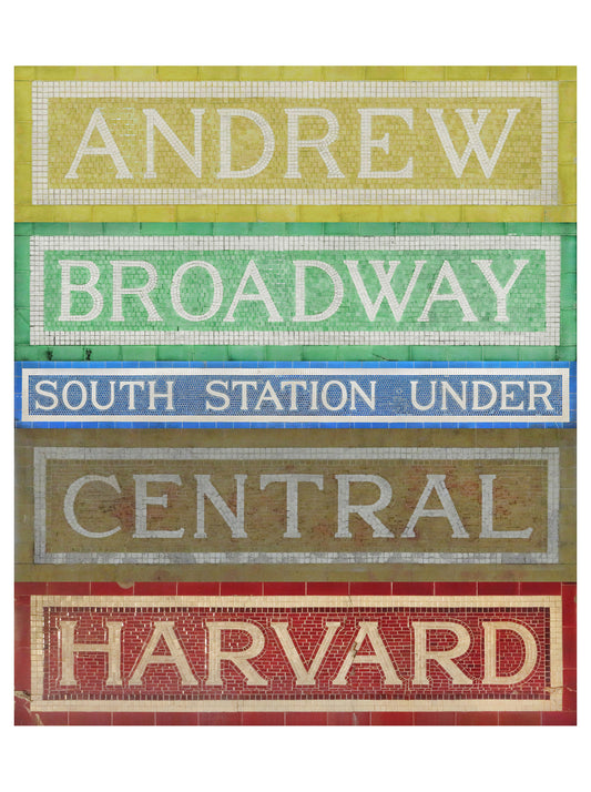 Boston MBTA Red Line Vintage Mosaic Tile Composite #2