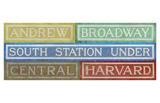 Boston MBTA Red Line Vintage Mosaic Tile Composite #3