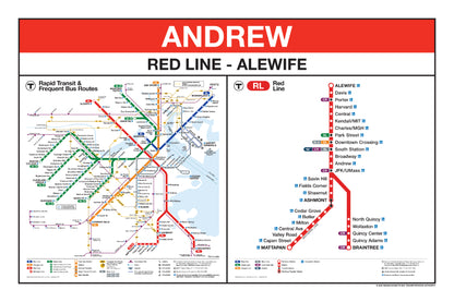 Boston MBTA Red Line Station Panel Prints (A-J)