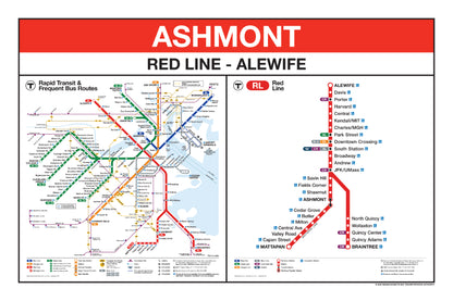 Boston MBTA Red Line Station Panel Prints (A-J)