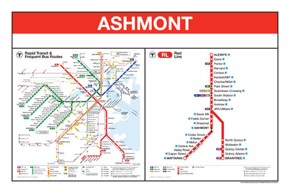Boston MBTA Red Line Station Panel Prints (A-J)