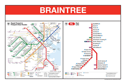 Boston MBTA Red Line Station Panel Prints (A-J)