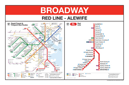 Boston MBTA Red Line Station Panel Prints (A-J)