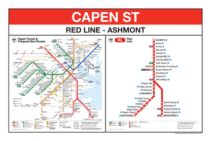 Boston MBTA Red Line Station Panel Prints