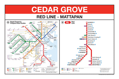 Boston MBTA Red Line Station Panel Prints (A-J)