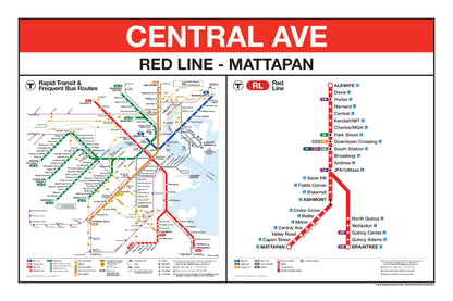 Boston MBTA Red Line Station Panel Prints (A-J)