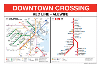 Boston MBTA Red Line Station Panel Prints (A-J)