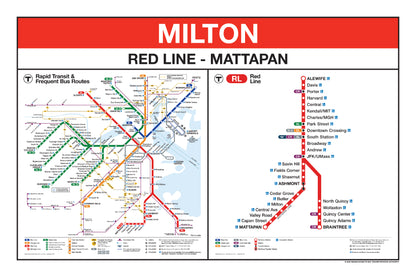 Boston MBTA Red Line Station Panel Prints (K-Z)