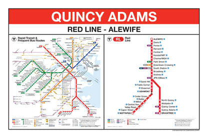 Boston MBTA Red Line Station Panel Prints (K-Z)