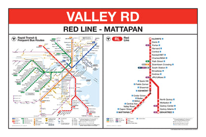 Boston MBTA Red Line Station Panel Prints (K-Z)