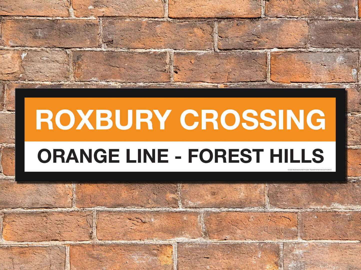 Boston MBTA ORANGE LINE Framed Replica Station Signs