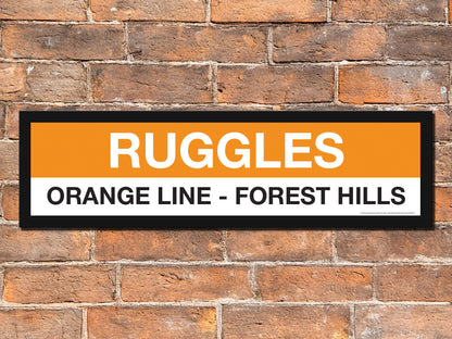Boston MBTA ORANGE LINE Framed Replica Station Signs