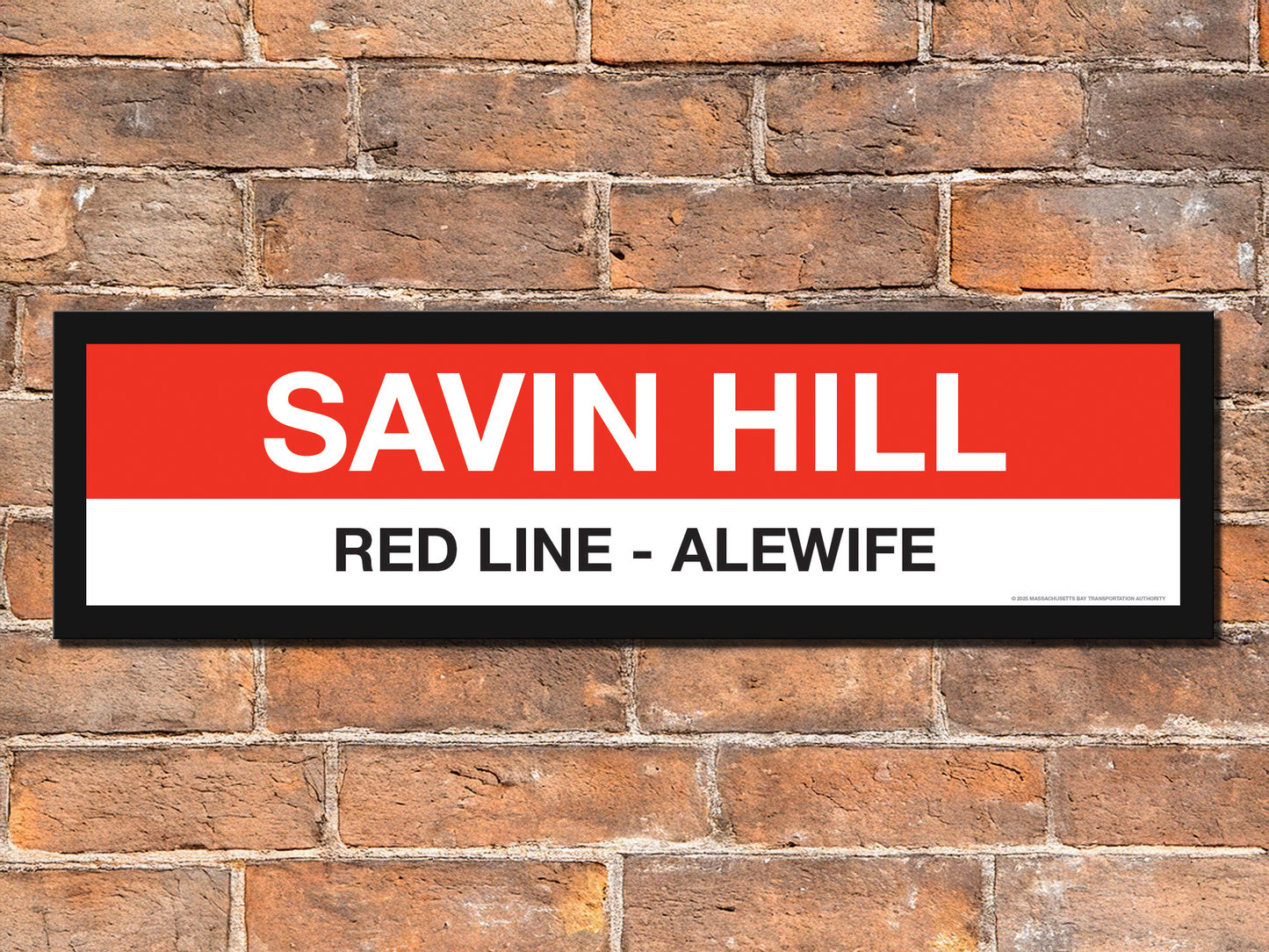 Boston MBTA RED LINE Framed Replica Station Signs