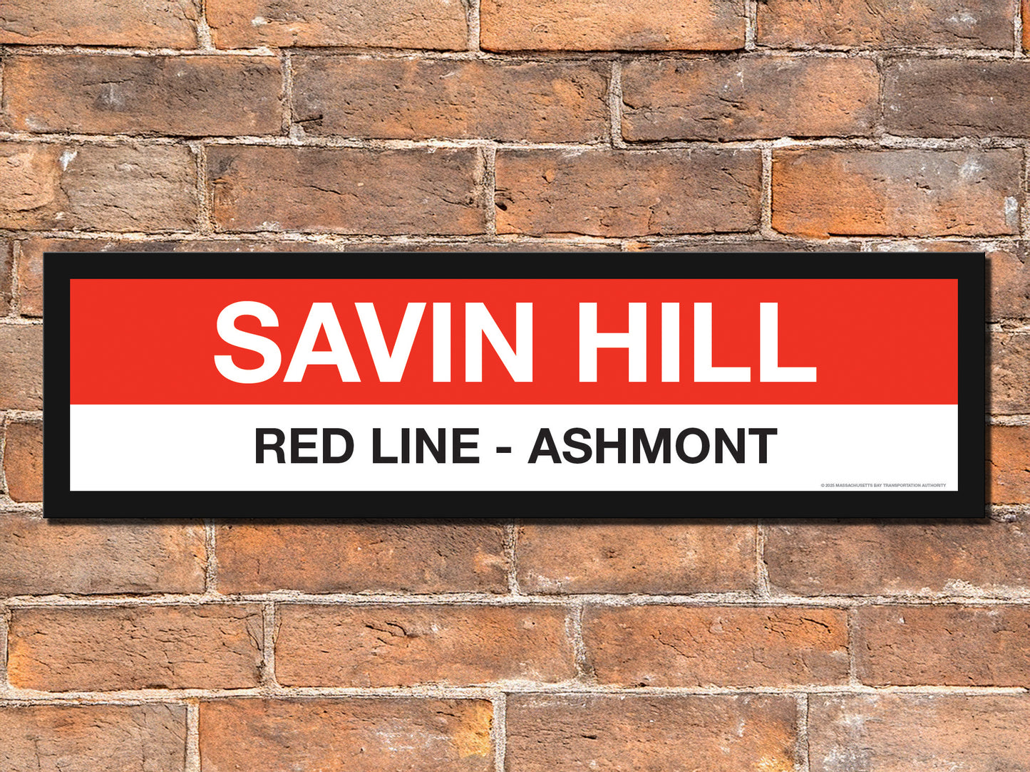 Boston MBTA RED LINE Framed Replica Station Signs