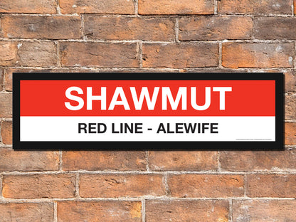 Boston MBTA RED LINE Framed Replica Station Signs